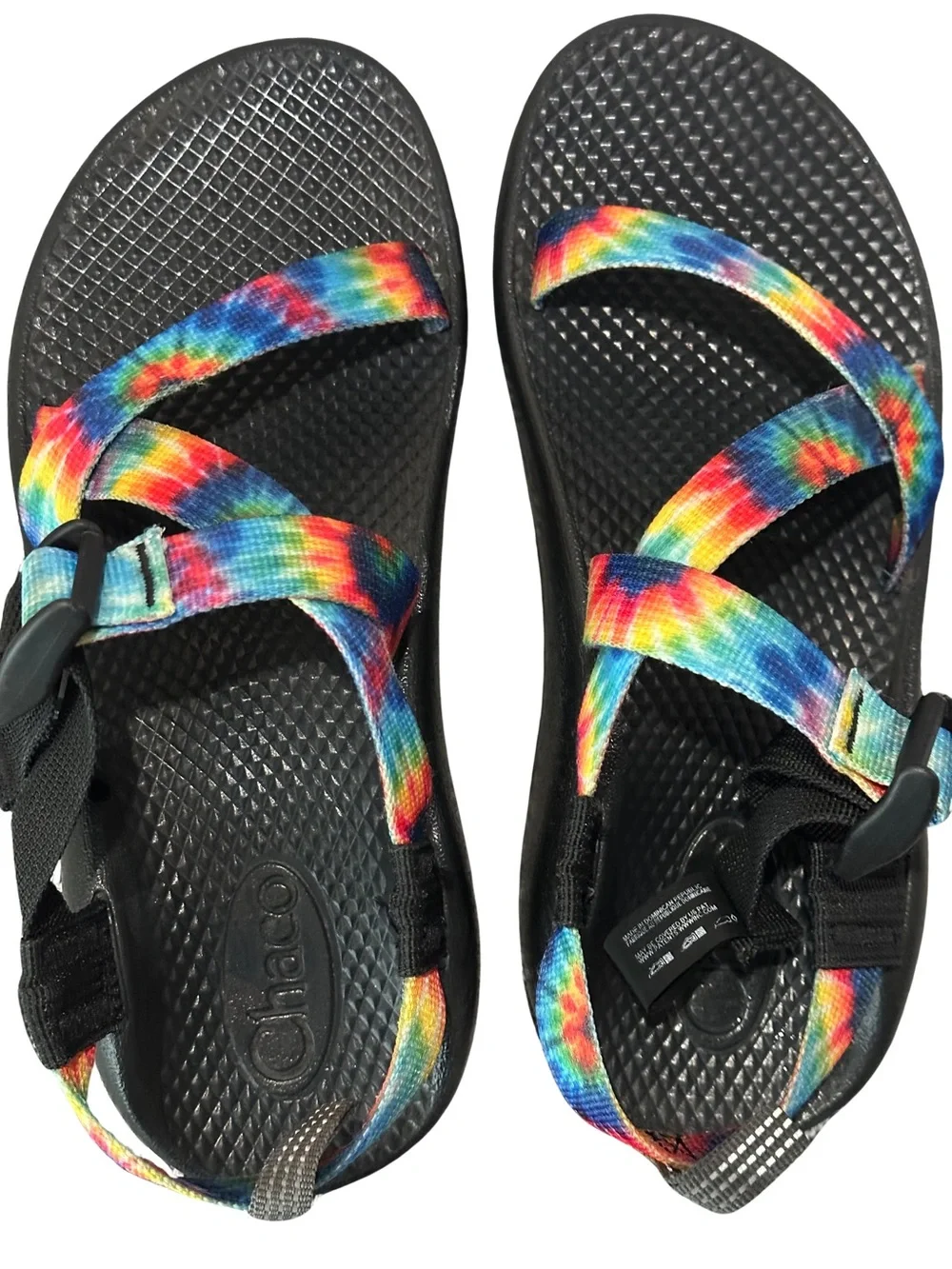 Chaco Kids Z/1 EcoTread Tie Dye Sandals Size 5 Rainbow Strappy